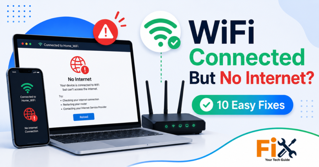 WiFi connected but no internet on Windows laptop and Android phone