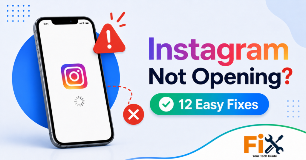 Instagram app not opening or crashing on smartphone screen